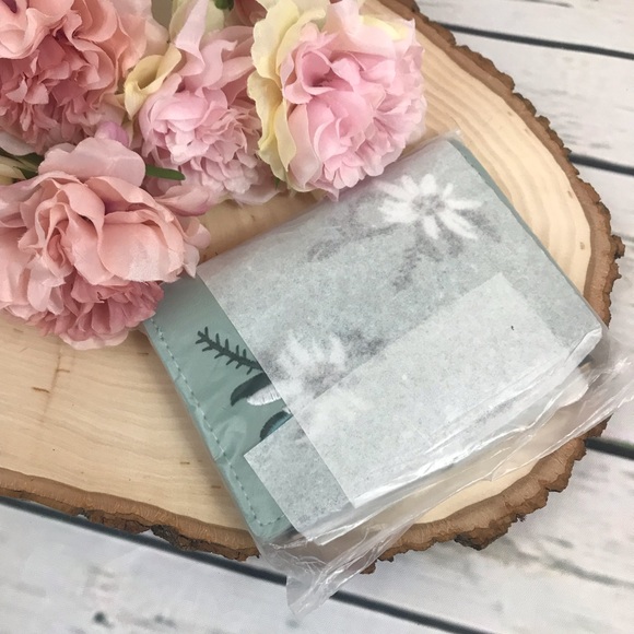 Vegan Leather Robin’s Egg Blue Embroidered Wallet - Picture 8 of 9